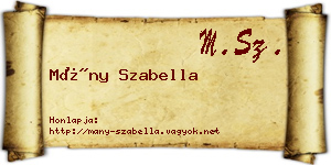 Mány Szabella névjegykártya